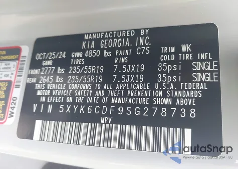 2025 Kia Sportage X-Line from USA, damaged, VIN 5XYK6CDF9SG278738